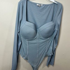 Blue almost see through bodysuit